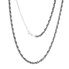 Sterling Silver Black Rhodium Infinity Chain, 17
