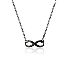 Sterling Silver Black Rhodium Infinity Necklace
