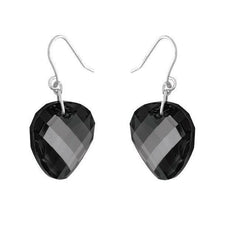 Sterling Silver Black Swarovski Crystal Earrings