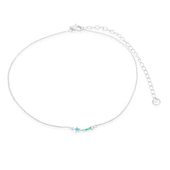 Sterling Silver Blue Inlay Opal Shooting Star Choker Necklace