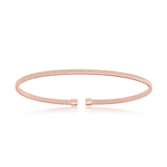 Sterling Silver Bonded with 14K Rose Gold Wire Designed Bangle