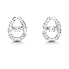 Sterling Silver Center Dancing Tear Shaped Earrings