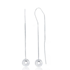 Sterling Silver Chain with Hanging Bead Earrings