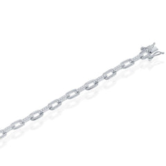 Sterling Silver Cubic Zirconia Linked Bracelet, 7