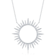 Sterling Silver Cubic Zirconia Sun Necklace