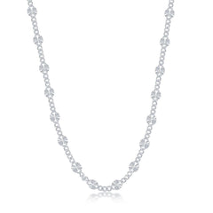 Sterling Silver Curb and Diamond-Cut Disc Chain, 16