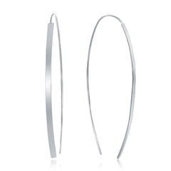 Sterling Silver Curved Thin Bar Threader Earrings