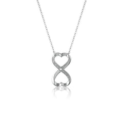 Sterling Silver CZ Heart Infinity Pave Pendant