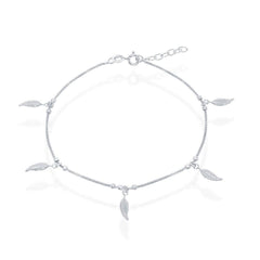 Sterling Silver Dangling Leaf's Anklet
