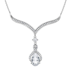 Sterling Silver Dangling Teardrop Necklace
