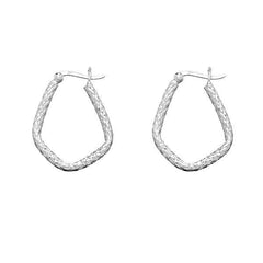 Sterling Silver Designed Hoop Earrings