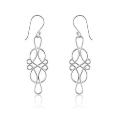 Sterling Silver Designed Infinity Earrings