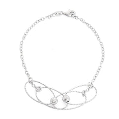 Sterling Silver Diamond Cut Beads and Wires Bracelet, 7.5