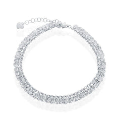 Sterling Silver Diamond-Cut Dangling Discs Bracelet, 7