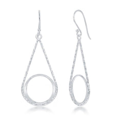 Sterling Silver Diamond Cut Pear Shaped Earrings