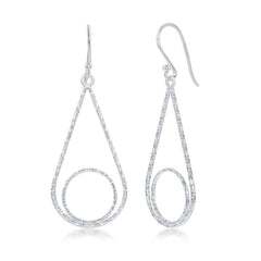 Sterling Silver Diamond Cut Pears Shaped Earrings