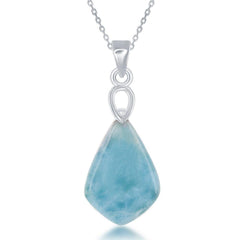 Sterling Silver Diamond Shaped Larimar Pendant
