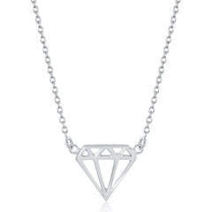 Sterling Silver Diamond Shaped Necklace