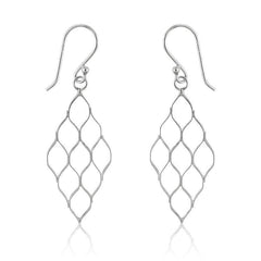Sterling Silver Diamond Shaped Open Earrings