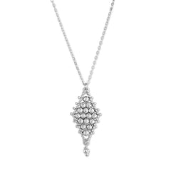 Sterling Silver Diamond Shaped Pendant Necklace