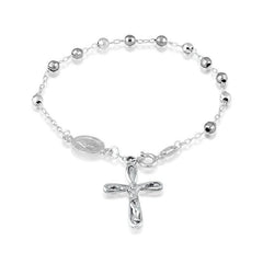 Sterling Silver Disco Balls Rosary Bracelet