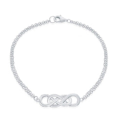 Sterling Silver Double Infinity Double Strand Bracelet, 7