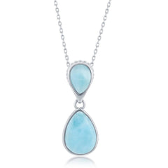 Sterling Silver Double Larimar Pendant