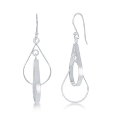Sterling Silver Double Teardrop Dangle Earrings