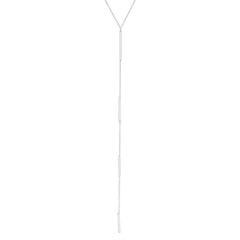 Sterling Silver Extra Long Y Design Bar Necklace