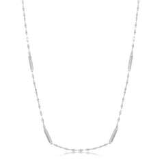 Sterling Silver Fancy Chain and Bars Necklace