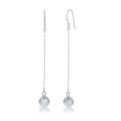 Sterling Silver Fancy Chain with 8mm Bead Earrings