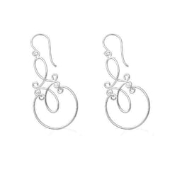Sterling Silver Fancy Designed Earring