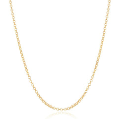 Sterling Silver Gold Plated 0.9mm Cable Chain, 20
