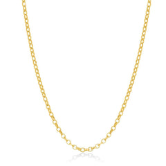 Sterling Silver Gold Plated Diamond-Cut Rolo Chain