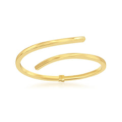 Sterling Silver Gold Plated Double Wave Design Bangle