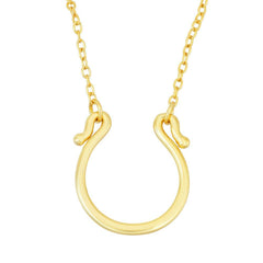 Sterling Silver Gold Plated Horseshoe Necklace
