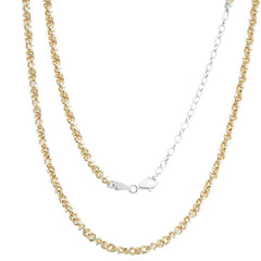Sterling Silver Gold Plated Infinity Chain, 7
