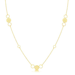 Sterling Silver Gold Plated Polished Open Disc Necklace