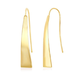 Sterling Silver Gold Plated Triangle Shaped Earrings