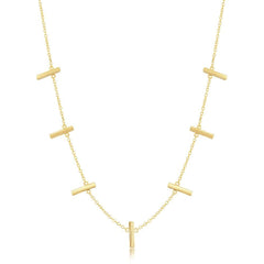 Sterling Silver Gold Plated Verticle Bars Necklace