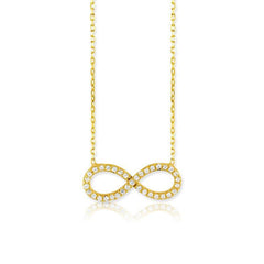 Sterling Silver GP CZ Infinity Necklace