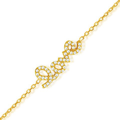 Sterling Silver GP LOVE Inscription Bracelet, 6