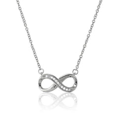 Sterling Silver Half White Topaz Infinity Necklace