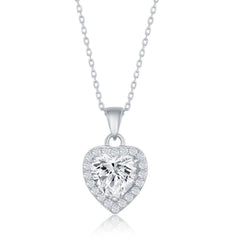 Sterling Silver Heart CZ Pendant