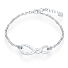 Sterling Silver Infinity Knot Double Strand Bracelet, 7