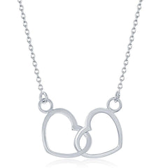 Sterling Silver Interlocking Heart Necklace