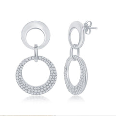 Sterling Silver Interlocking Open Circle Earrings