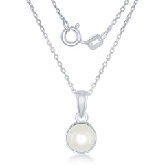 Sterling Silver June Pearl Pendant Chain