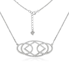 Sterling Silver Large CZ Micro Pave Necklace