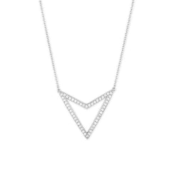 Sterling Silver Large Open CZ Arrow Necklace
